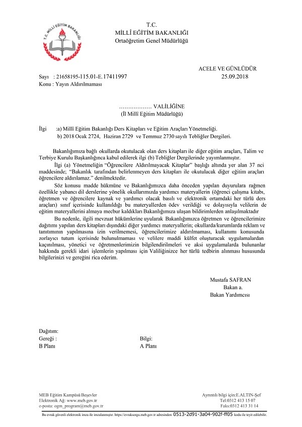 Meb Ogrencilere Yardimci Kitap Aldirilmamasi Icin Uyardi